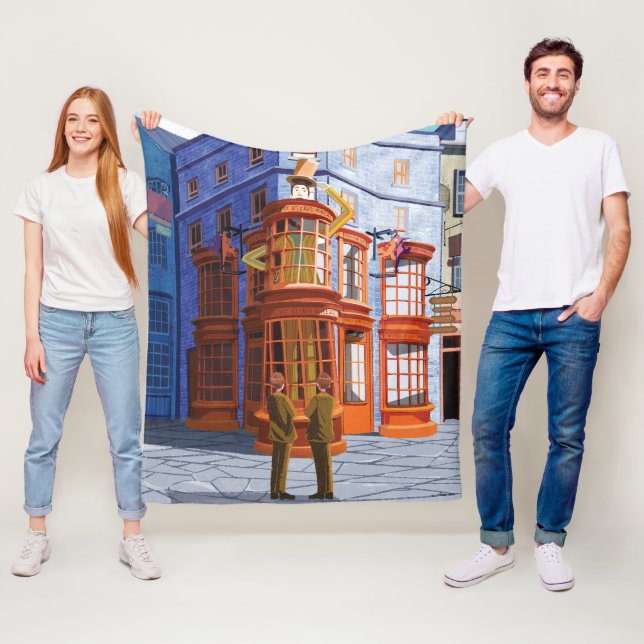 Fred och George vid Weasleys guide Wheezes Fleecefilt (På plats)