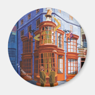 Fred och George vid Weasleys guide Wheezes Magnet