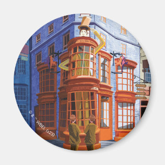 Fred och George vid Weasleys guide Wheezes Magnet