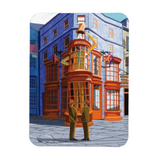 Fred och George vid Weasleys guide Wheezes Magnet