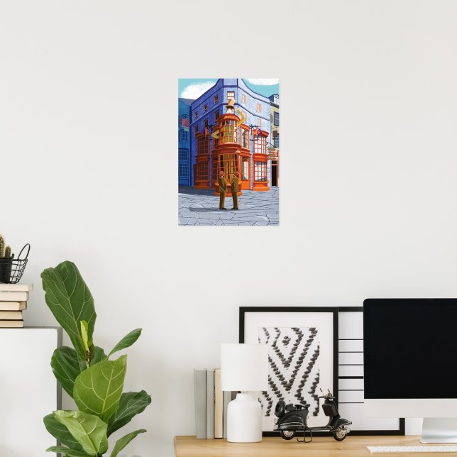 Fred och George vid Weasleys guide Wheezes Poster (Hemmakontoret)