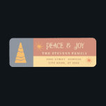 Fred och glädje boho munter färg block helgdag returadress etikett<br><div class="desc">Minimalistisk boho-fred och glädje - färglös modern helgdag design . Modern och attraktiv professionell med contemporary pekdon. Lite elegans och stil. Anpassa med din inledande information om monogram,  namn och adress.</div>