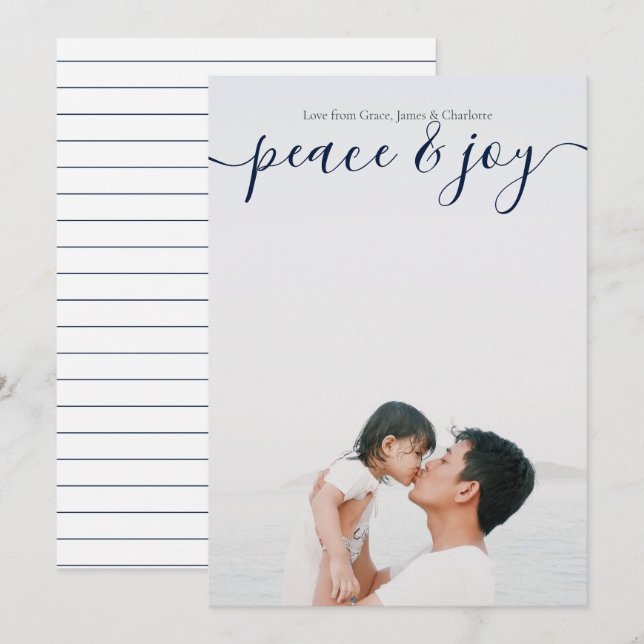 Fred och glädje - det moderna julblåkortet inbjudningar (Fram/baksida)