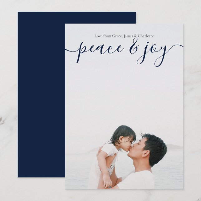 Fred och glädje - det moderna julblåkortet inbjudningar (Fram/baksida)