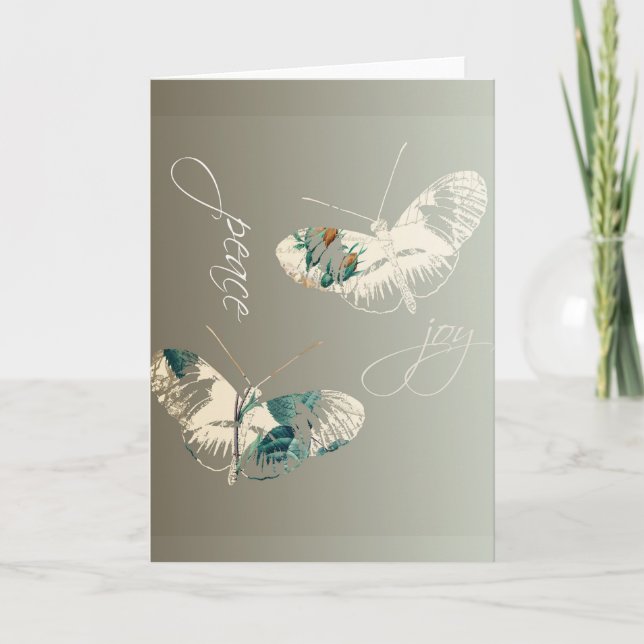 Fred och glädje fjärilar helgkort (Framsida)