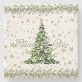 Fred och glädje i Grönt Julgran Stenunderlägg