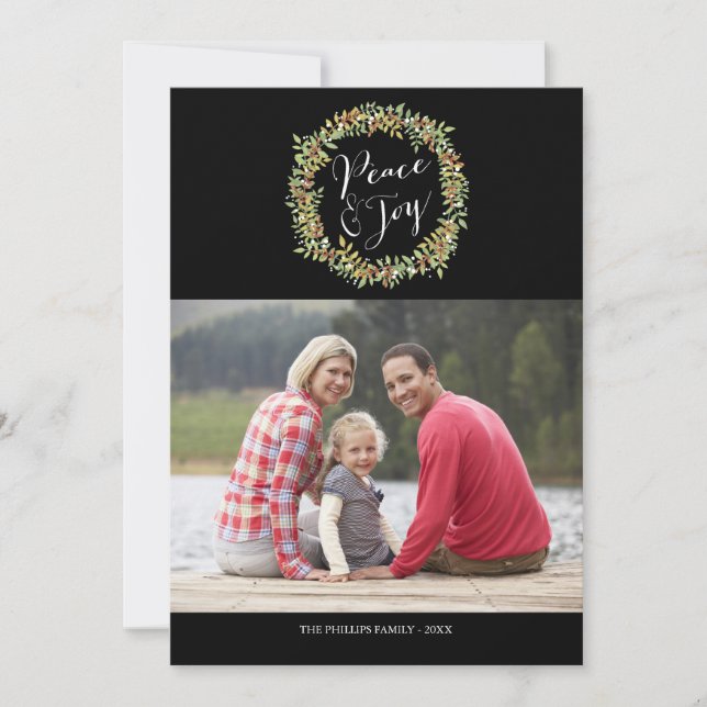Fred och glädje - julfotkort julkort (Framsida)