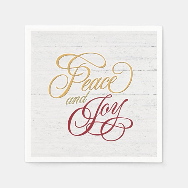 Fred och glädje på Whitewaschat Wood Pappersservett (Framsidan)