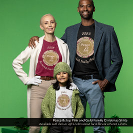 Fred och glädje, Rosa, Guld-familjens Namn-jul T Shirt