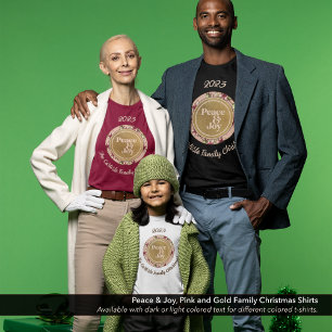 Fred och glädje, Rosa, Guld-familjens Namn-jul T Shirt