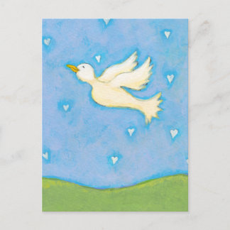 Fred och Kärlek - Dove bird hearts roligt söt art Vykort