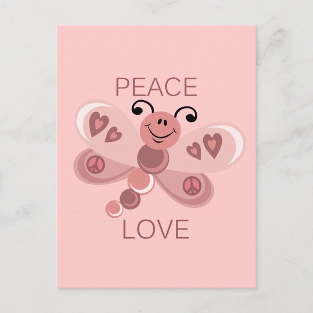 FRED OCH KÄRLEK DRAGONFLY VYKORT (Framsida)