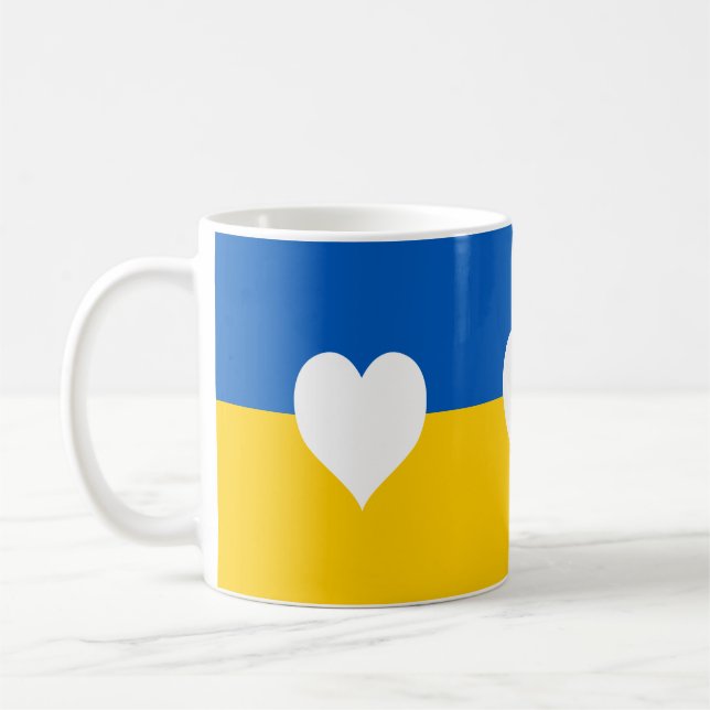 Fred och Kärlek för Ukraina Kaffemugg (Vänster)