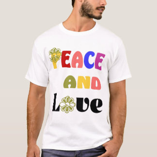 Fred och Kärlek Hippie Herr T-Shirt