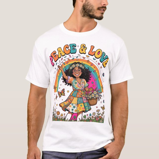 Fred Och Kärlek Hippie T Shirt (Framsida)