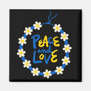 Fred och Kärlek i Ukraina Flower Wans Magnet