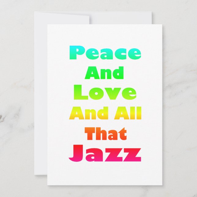 Fred och Kärlek och allt Jazz-inbjudan Inbjudningar (Framsida)