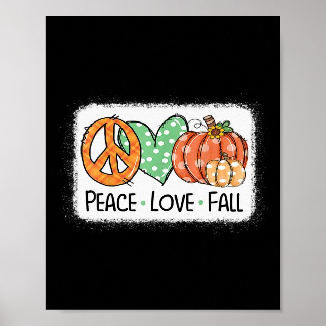 Fred och Kärlek och fallpipa Autum Lycklig faller  Poster (Framsidan)