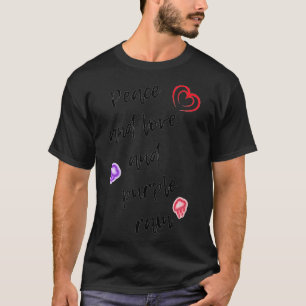 Fred och kärlek och lila regn t shirt