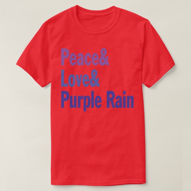 Fred och kärlek och lila regn t shirt (Design framsida)