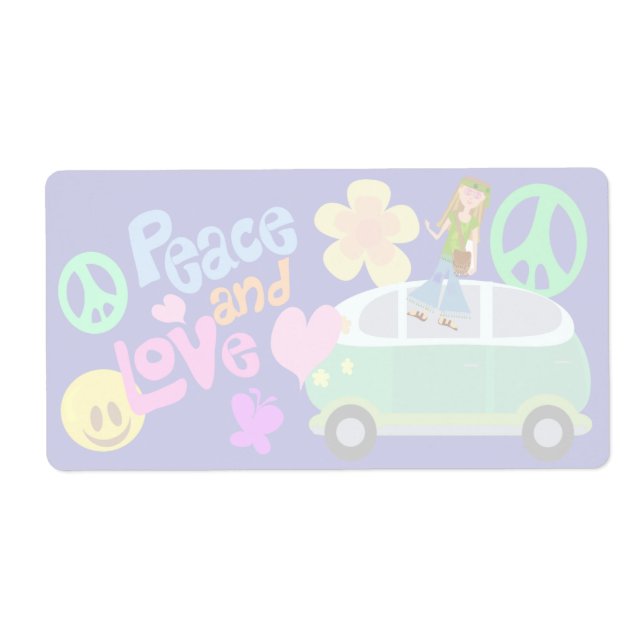 Fred och Kärlek roligt Groovy 60-talet Stil Fraktsedel (Framsidan)