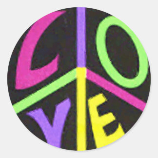 Fred och Kärlek Runt Klistermärke