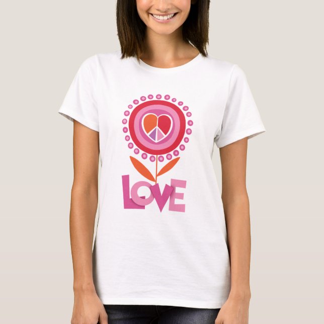 Fred- och KÄRLEKblomma T Shirt (Framsida)