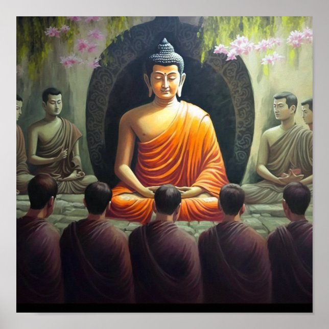 Fred och lugn - buddha Painting Poster (Framsidan)