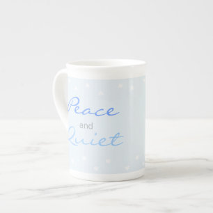 Fred och tyst Ord (Blek Blue) Benporslin Mugg