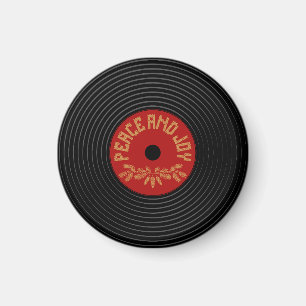 Fred och vinylrekorddesign magnet