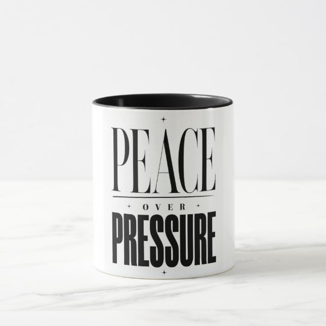 Fred Över Press Minimalistisk Inspirerande Citat Mugg (Center)