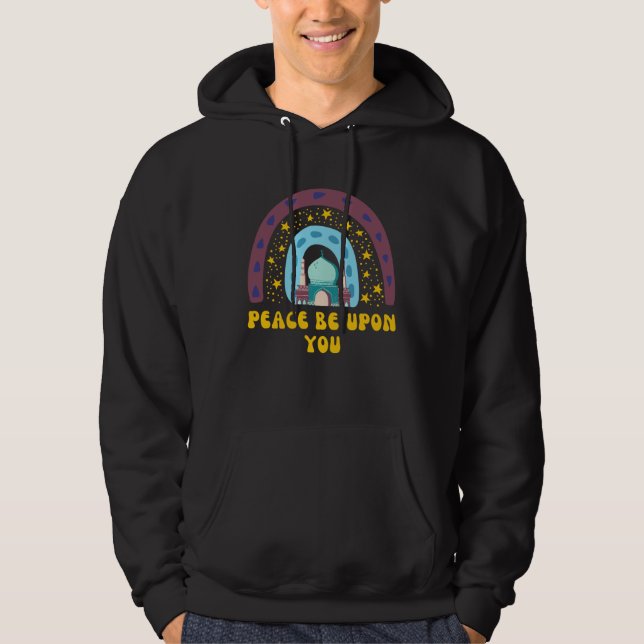 Fred På Dig Regnbåge Islam Muslim Assalamu  Hoodie (Framsida)