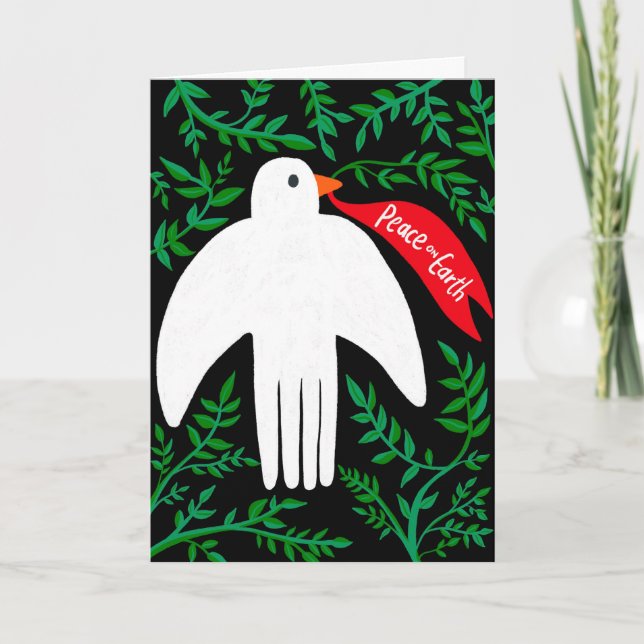 Fred på Earth Bird Dove jul Julafton Helgdag Kort (Framsida)