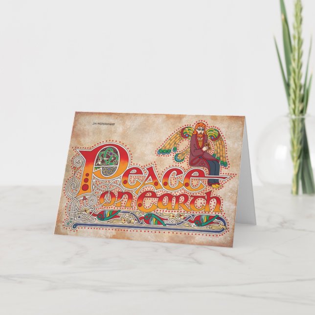 Fred på Earth Celtic Irish Crhistmas Card Helgkort (Framsida)