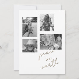 Fred på Earth Collage B/W-fotoplatt Helgdag Card Julkort