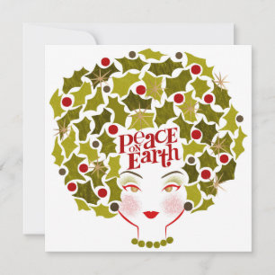 Fred på Earth Holly Hair Helgdag Card Julkort