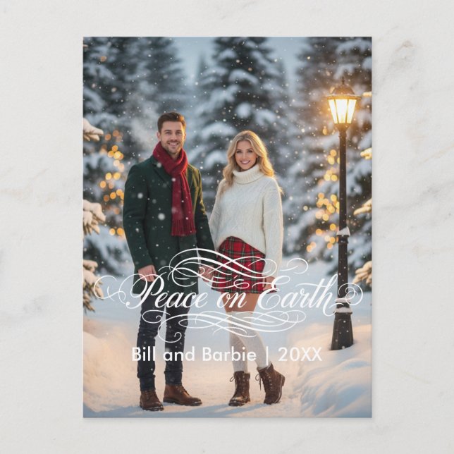 Fred på Earth Par Photo Front Helg Vykort (Framsida)