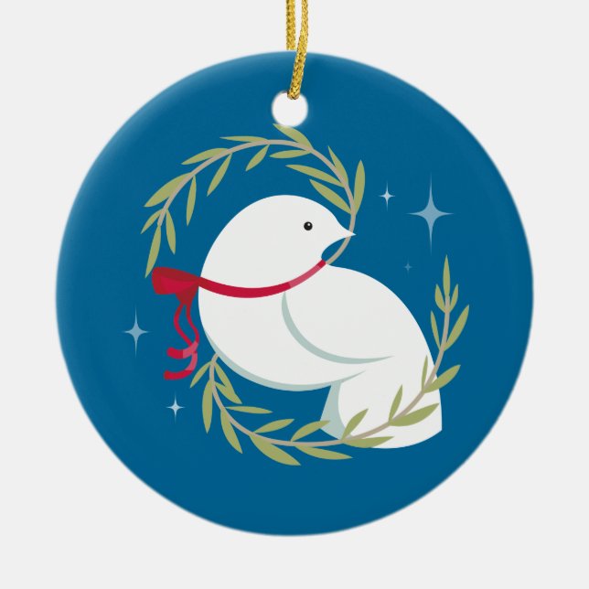 Fred på jord julgransprydnad keramik (Framsidan)