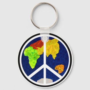 Fred på jord Keychain Nyckelring
