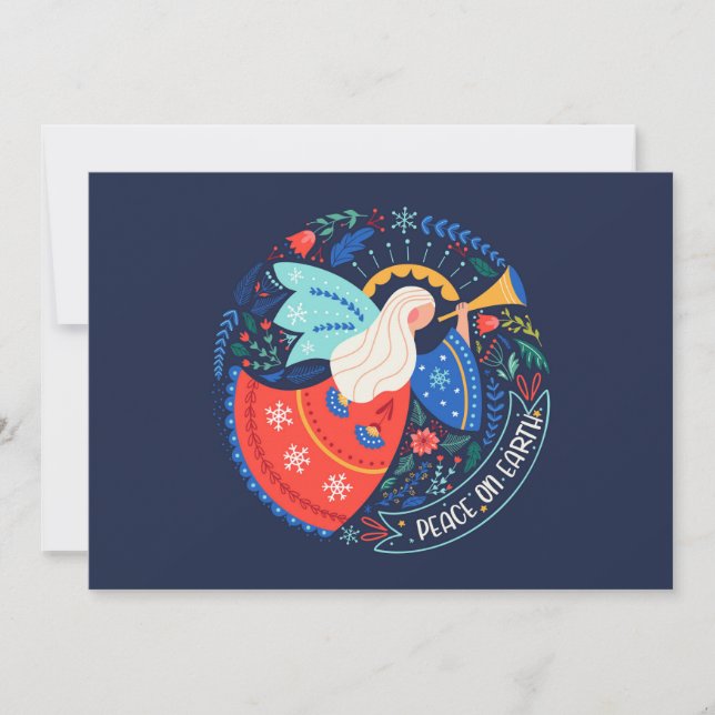 Fred på jorden Ängel Design Kort (Framsida)