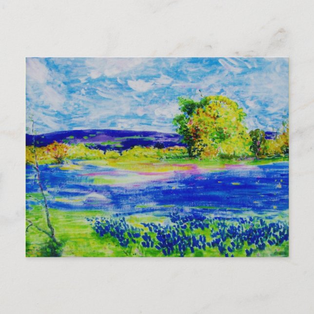 Fred på jorden Bluebonnet Fält Vykort (Framsida)