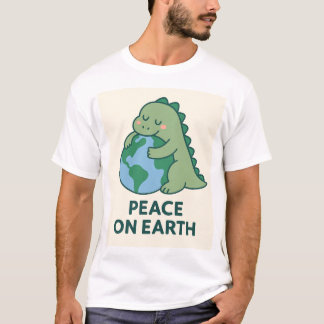 Fred på jorden - Cute Grönt Dinosaur Hugger the E T Shirt