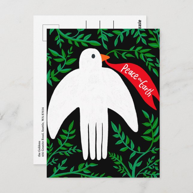 Fred på jorden Dove jul ANPASSNINGSBAR Julafton He Vykort (Fram/baksida)