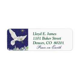 Fred på jorden Dove jul Returadress Etikett