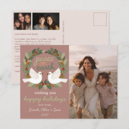 Fred på jorden Doves Jul ANPASSNINGSBAR 3 PHOTO Helg Vykort