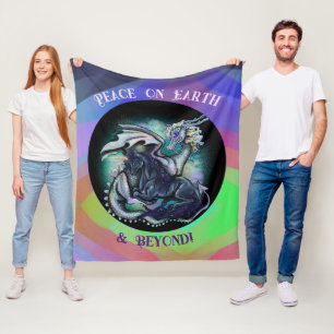 Fred på jorden Dragon och Unicorn Fleecefilt
