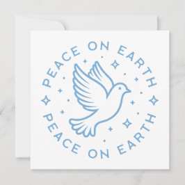 Fred på jorden duva blå estetisk julkort