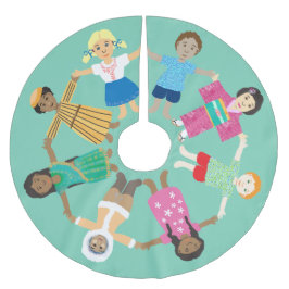 Fred på jorden, en världsfamilj julgransmatta borstad polyester