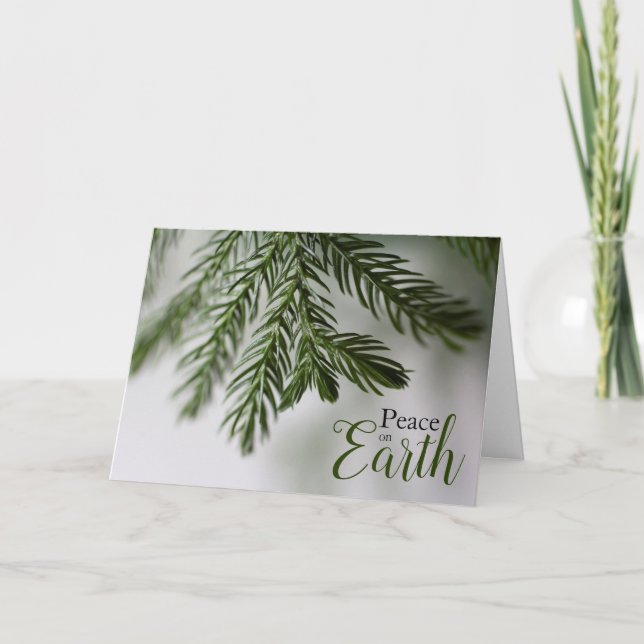 Fred på jorden Evergreen Gren Helgdag Card Helgkort (Framsida)