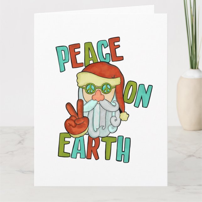 Fred på jorden Hippie Santa Kort (Framsida)